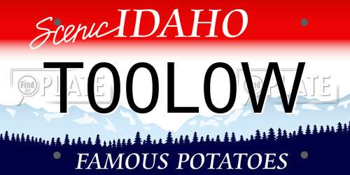 T00L0W Idaho License Plate