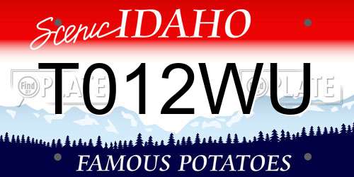 T012WU Idaho License Plate