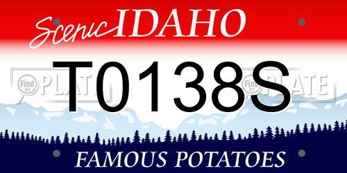 T0138S Idaho License Plate