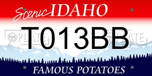 T013BB Idaho License Plate