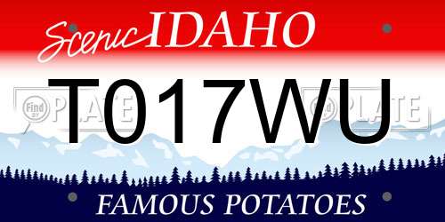 T017WU Idaho License Plate