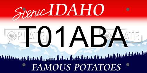 T01ABA Idaho License Plate