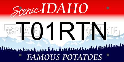 T01RTN Idaho License Plate