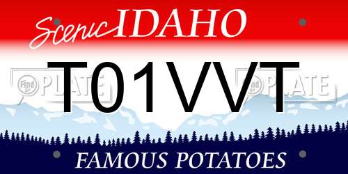 T01VVT Idaho License Plate
