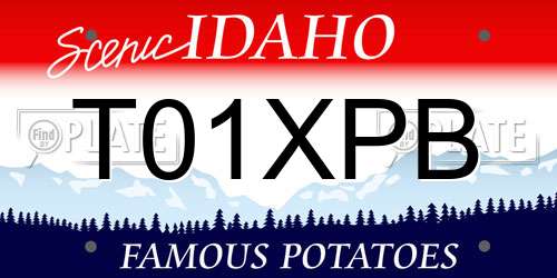 T01XPB Idaho License Plate