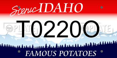 T0220O Idaho License Plate