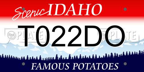 T022DO Idaho License Plate