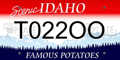 T022OO Idaho License Plate