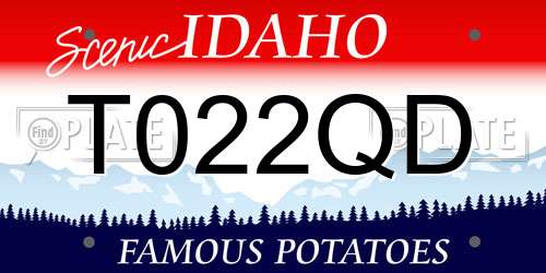 T022QD Idaho License Plate