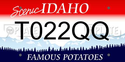 T022QQ Idaho License Plate