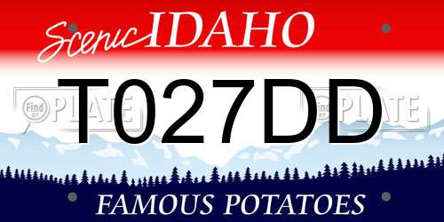 T027DD Idaho License Plate