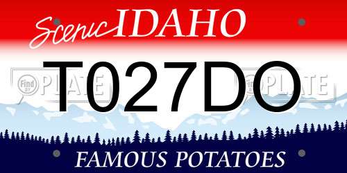 T027DO Idaho License Plate