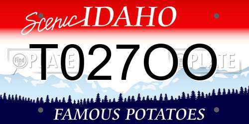T027OO Idaho License Plate