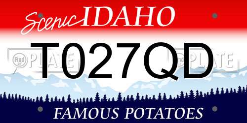 T027QD Idaho License Plate