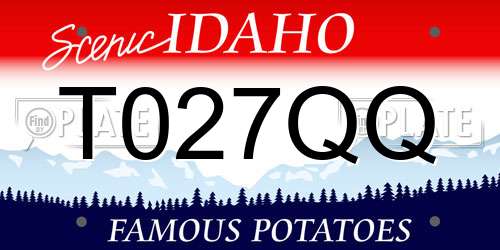 T027QQ Idaho License Plate