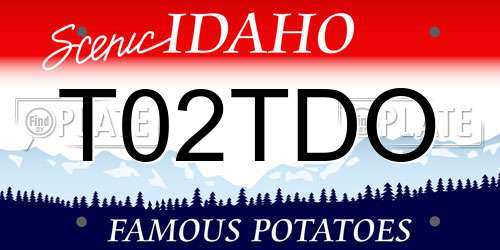 T02TDO Idaho License Plate