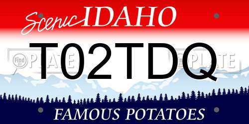 T02TDQ Idaho License Plate