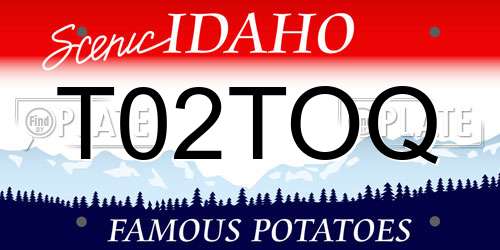 T02TOQ Idaho License Plate