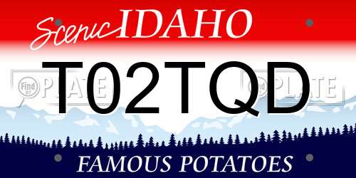 T02TQD Idaho License Plate