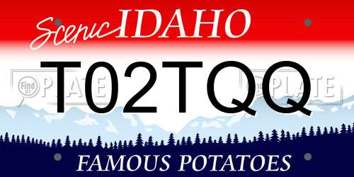 T02TQQ Idaho License Plate