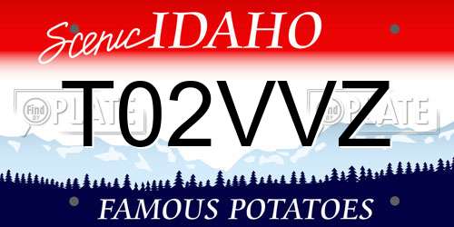 T02VVZ Idaho License Plate