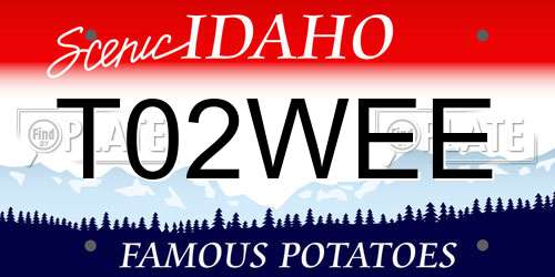 T02WEE Idaho License Plate