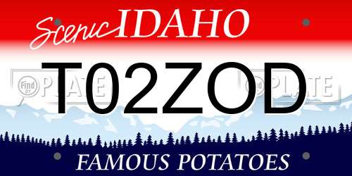 T02ZOD Idaho License Plate