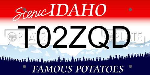 T02ZQD Idaho License Plate