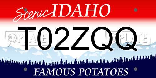 T02ZQQ Idaho License Plate