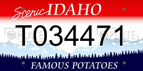 T034471 Idaho License Plate
