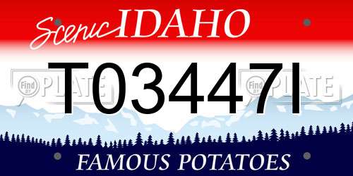 T03447I Idaho License Plate