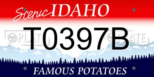T0397B Idaho License Plate