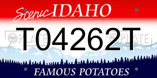 T04262T Idaho License Plate