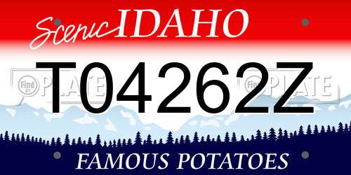 T04262Z Idaho License Plate
