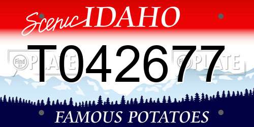T042677 Idaho License Plate