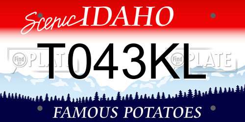 T043KL Idaho License Plate