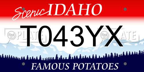 T043YX Idaho License Plate