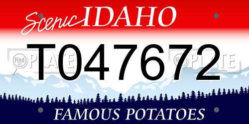 T047672 Idaho License Plate