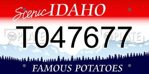 T047677 Idaho License Plate