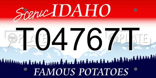 T04767T Idaho License Plate