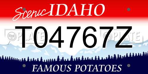 T04767Z Idaho License Plate