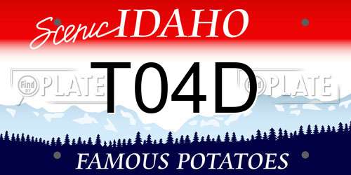 T04D Idaho License Plate