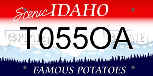 T055OA Idaho License Plate