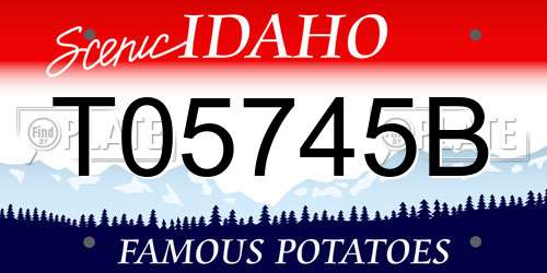 T05745B Idaho License Plate