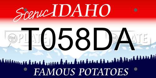 T058DA Idaho License Plate