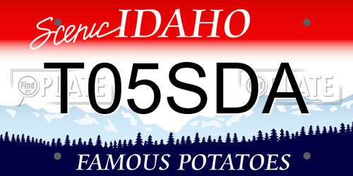 T05SDA Idaho License Plate