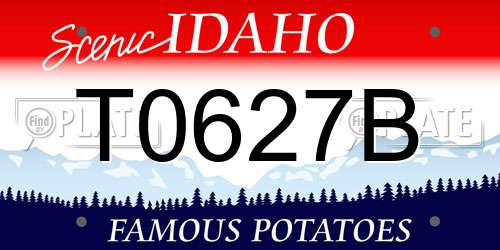 T0627B Idaho License Plate