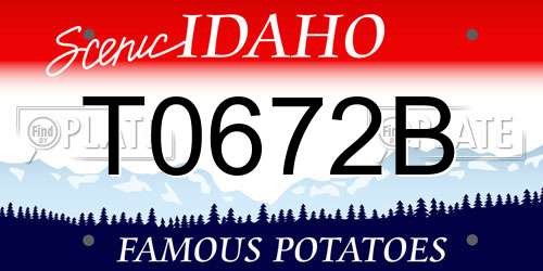 T0672B Idaho License Plate
