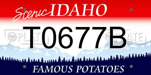 T0677B Idaho License Plate