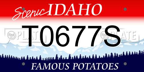 T0677S Idaho License Plate
